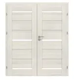 Frontansicht von CLASSEN Doppelflügeltür Greco M7 Esche Weiß 3D Look mit Lichtausschnitt inkl. Zarge