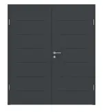 Frontansicht von Groove 11 ProLine Lack Anthrazit RAL 7016 Doppelflügeltür inkl. Zarge - Hörmann
