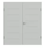 Frontansicht von Groove 11 ProLine Lack Grau RAL 7035 Doppelflügeltür inkl. Zarge - Hörmann
