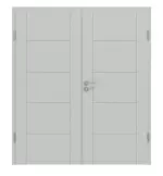 Frontansicht von Groove 13 ProLine Lack Grau RAL 7035 Doppelflügeltür inkl. Zarge - Hörmann