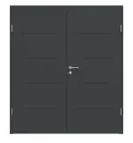 Frontansicht von Groove 14 ProLine Lack Anthrazit RAL 7016 Doppelflügeltür inkl. Zarge - Hörmann