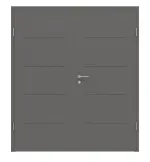 Frontansicht von Huga Doppelflügeltür Signum 14 Hygge grau RAL 7037 Lack Concept mit Zarge