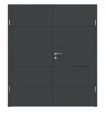 Frontansicht von Groove 15 ProLine Lack Anthrazit RAL 7016 Doppelflügeltür inkl. Zarge - Hörmann