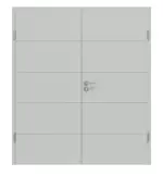 Frontansicht von Groove 15 ProLine Lack Grau RAL 7035 Doppelflügeltür inkl. Zarge - Hörmann