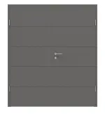 Frontansicht von Huga Doppelflügeltür Signum 15 Hygge grau RAL 7037 Lack Concept mit Zarge