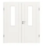 Frontansicht von Groove 16 LA 4 mittig ProLine Lack Verkehrsweiß RAL 9016 Doppelflügeltür inkl. Zarge - Hörmann