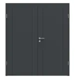 Frontansicht von Groove 16 ProLine Lack Anthrazit RAL 7016 Doppelflügeltür inkl. Zarge - Hörmann