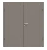 Frontansicht von Groove 16 ProLine Lack Taupe RAL 7048 Doppelflügeltür inkl. Zarge - Hörmann