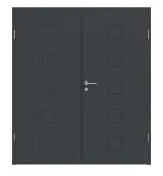 Frontansicht von Groove 19 ProLine Lack Anthrazit RAL 7016 Doppelflügeltür inkl. Zarge - Hörmann