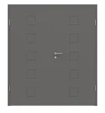 Frontansicht von Huga Doppelflügeltür Signum 19 Hygge grau RAL 7037 Lack Concept mit Zarge