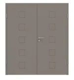 Frontansicht von Groove 19 ProLine Lack Taupe RAL 7048 Doppelflügeltür inkl. Zarge - Hörmann