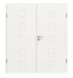 Frontansicht von Signum 19 Basic Lack Verkehrsweiß RAL 9016 Doppelflügeltür inkl. Zarge - Huga