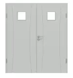 Frontansicht von Groove 20 LA 14 ProLine Lack Grau RAL 7035 Doppelflügeltür inkl. Zarge - Hörmann