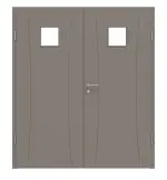 Frontansicht von Groove 20 LA 14 ProLine Lack Taupe RAL 7048 Doppelflügeltür inkl. Zarge - Hörmann