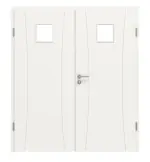 Frontansicht von Groove 20 LA 14 ProLine Lack Verkehrsweiß RAL 9016 Doppelflügeltür inkl. Zarge - Hörmann