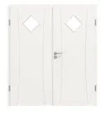 Frontansicht von Groove 20 LA 6 ProLine Lack Verkehrsweiß RAL 9016 Doppelflügeltür inkl. Zarge - Hörmann