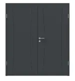 Frontansicht von Groove 20 ProLine Lack Anthrazit RAL 7016 Doppelflügeltür inkl. Zarge - Hörmann