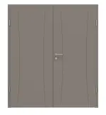 Frontansicht von Groove 20 ProLine Lack Taupe RAL 7048 Doppelflügeltür inkl. Zarge - Hörmann