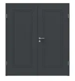 Frontansicht von Groove 21 ProLine Lack Anthrazit RAL 7016 Doppelflügeltür inkl. Zarge - Hörmann