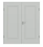 Frontansicht von Signum 21 Basic Lack Grau RAL 7035 Doppelflügeltür inkl. Zarge - Huga