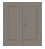 Frontansicht von Groove 21 ProLine Lack Taupe RAL 7048 Doppelflügeltür inkl. Zarge - Hörmann