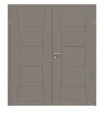 Frontansicht von Groove 22 ProLine Lack Taupe RAL 7048 Doppelflügeltür inkl. Zarge - Hörmann