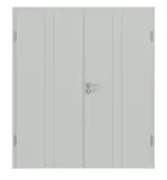 Frontansicht von Groove 23 ProLine Lack Grau RAL 7035 Doppelflügeltür inkl. Zarge - Hörmann