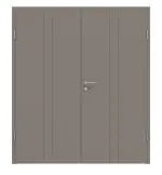 Frontansicht von Groove 23 ProLine Lack Taupe RAL 7048 Doppelflügeltür inkl. Zarge - Hörmann