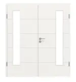 Frontansicht von Groove 27 LA 24 bandseitig ProLine Lack Verkehrsweiß RAL 9016 Doppelflügeltür inkl. Zarge - Hörmann