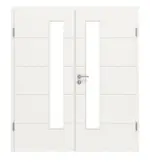 Frontansicht von Groove 27 LA 24 schlossseitig ProLine Lack Verkehrsweiß RAL 9016 Doppelflügeltür inkl. Zarge - Hörmann