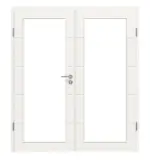 Frontansicht von Groove 27 LA 27 ProLine Lack Verkehrsweiß RAL 9016 Doppelflügeltür inkl. Zarge - Hörmann