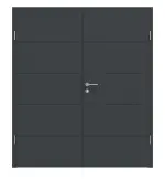 Frontansicht von Groove 27 ProLine Lack Anthrazit RAL 7016 Doppelflügeltür inkl. Zarge - Hörmann