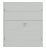 Frontansicht von Groove 27 ProLine Lack Grau RAL 7035 Doppelflügeltür inkl. Zarge - Hörmann