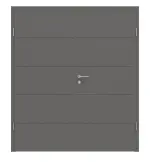 Frontansicht von Huga Doppelflügeltür Signum 27 Hygge grau RAL 7037 Lack Concept mit Zarge