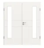 Frontansicht von Groove 29 LA 24 bandseitig ProLine Lack Verkehrsweiß RAL 9016 Doppelflügeltür inkl. Zarge - Hörmann