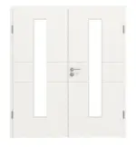 Frontansicht von Groove 29 LA 24 mittig ProLine Lack Verkehrsweiß RAL 9016 Doppelflügeltür inkl. Zarge - Hörmann