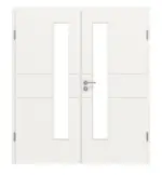 Frontansicht von Groove 29 LA 24 schlossseitig ProLine Lack Verkehrsweiß RAL 9016 Doppelflügeltür inkl. Zarge - Hörmann