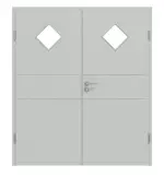 Frontansicht von Groove 29 LA 6 ProLine Lack Grau RAL 7035 Doppelflügeltür inkl. Zarge - Hörmann