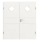 Frontansicht von Groove 29 LA 6 ProLine Lack Verkehrsweiß RAL 9016 Doppelflügeltür inkl. Zarge - Hörmann