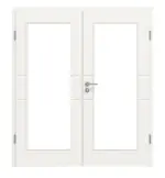 Frontansicht von Groove 29 LA 8 ProLine Lack Verkehrsweiß RAL 9016 Doppelflügeltür inkl. Zarge - Hörmann