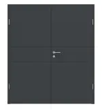 Frontansicht von Groove 29 ProLine Lack Anthrazit RAL 7016 Doppelflügeltür inkl. Zarge - Hörmann