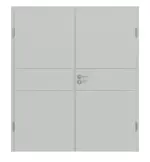 Frontansicht von Groove 29 ProLine Lack Grau RAL 7035 Doppelflügeltür inkl. Zarge - Hörmann