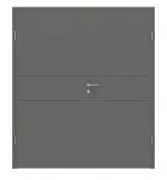 Frontansicht von Huga Doppelflügeltür Signum 29 Hygge grau RAL 7037 Lack Concept mit Zarge