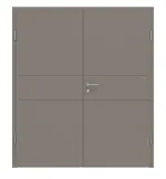 Frontansicht von Groove 29 ProLine Lack Taupe RAL 7048 Doppelflügeltür inkl. Zarge - Hörmann