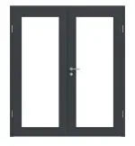 Frontansicht von Groove 31 LA 27 ProLine Lack Anthrazit RAL 7016 Doppelflügeltür inkl. Zarge - Hörmann