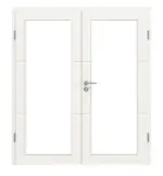 Frontansicht von Groove 31 LA 27 ProLine Lack Verkehrsweiß RAL 9016 Doppelflügeltür inkl. Zarge - Hörmann