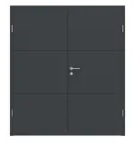 Frontansicht von Groove 31 ProLine Lack Anthrazit RAL 7016 Doppelflügeltür inkl. Zarge - Hörmann