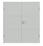 Frontansicht von Groove 31 ProLine Lack Grau RAL 7035 Doppelflügeltür inkl. Zarge - Hörmann