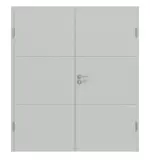 Frontansicht von Signum 31 Basic Lack Grau RAL 7035 Doppelflügeltür inkl. Zarge - Huga