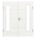 Frontansicht von Groove 34 LA 24 bandseitig ProLine Lack Verkehrsweiß RAL 9016 Doppelflügeltür inkl. Zarge - Hörmann